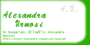 alexandra urmosi business card